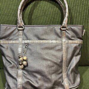 Brighton Pewter/Grey Tote Handbag Pre-Owned